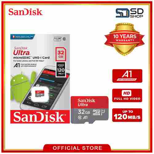 SanDisk MicroSDHC 32 GB MicroSD Card Class 10 120 MB/s Memory Card