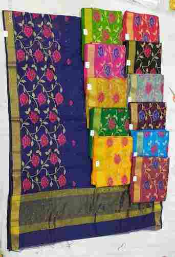Casual Wear Printed Ladies Saree With Embroidery Work, 5.5 Meter Length