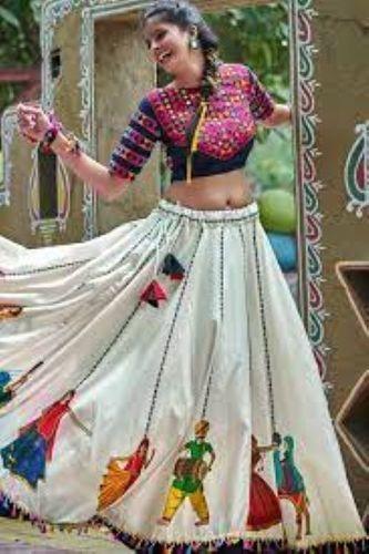 Designer Multicolor Painted Ladies Chaniya Choli Decoration Material: Beads