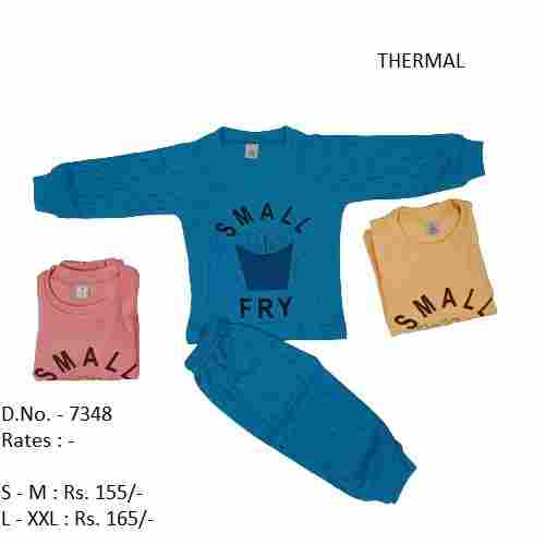 Thermal Blue Color Full Sleeves Kids Wear For Winter