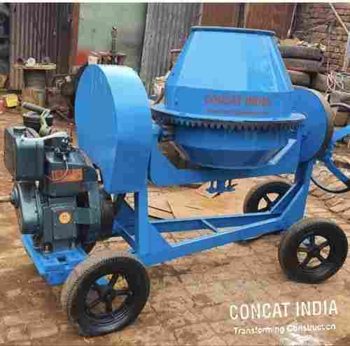 Portable Manual Half Bag Concrete Mixer With Diesel Engine And 4 No. of Wheels
