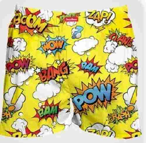 100 Percent Pure Cotton and Printed Pattern Boys Yellow Shorts
