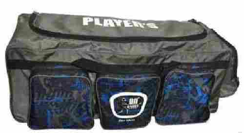 Gray Water-Resistant Rectangular Printed Hd Foam Cricket Kit Bags With Large Compartment And Zipper Closure 