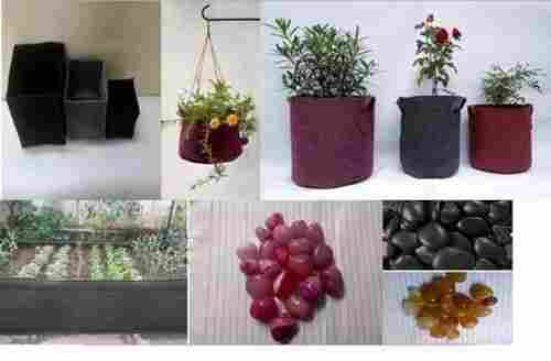 Black And Maroon Round And Geotextile Square Fabric Grow Bag For Terrace Gardening