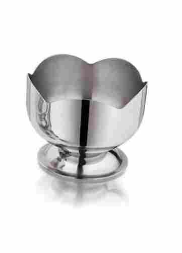 20 ML Polished Lotus Shaped Stainless Steel Ice Cream Cup With 15 MM Wall Thick
