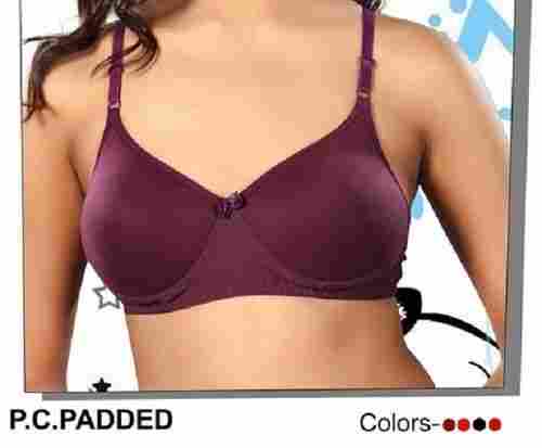 Purple Ladies Under-Wired Pc Padded 3/4th Coverage Plain Cotton Regular Bra