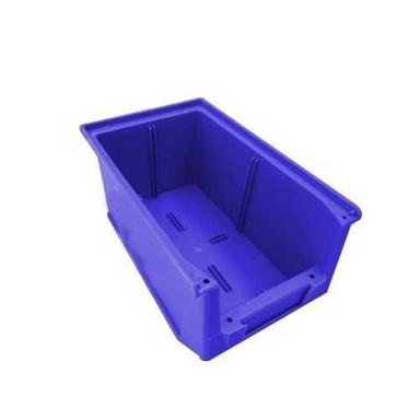 Solid Box 350X200X200 Mm Size Industrial Use Rectangular Shape Blue Plastic Dairy Crate
