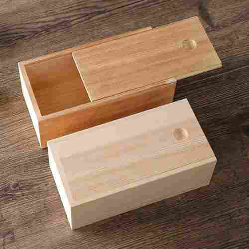 Rectangular Shape Natural Wooden Box For Packaging Usage