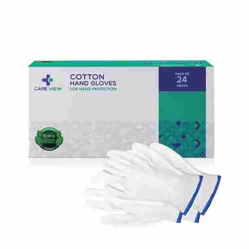 White Washable And Reusable Knitted Wrist Superfine Cotton Safety Hand Gloves