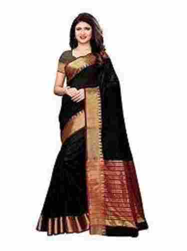 Black And Red Cotton Silk Printed Sarees Gives A Pure Comforting Ease