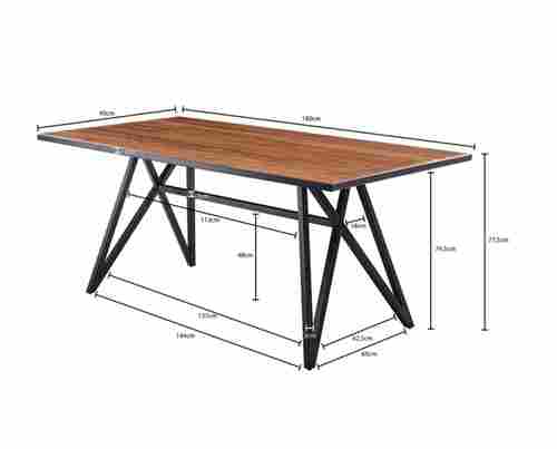 Easy To Clean Iron Wooden Table