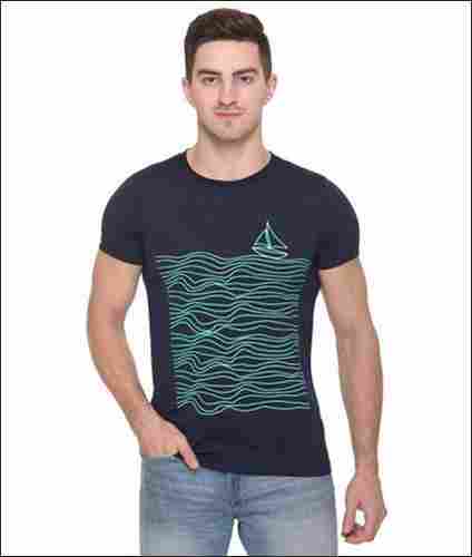 Round Neck Casual Wear Half Sleeve Front Printed T-Shirt For Mens