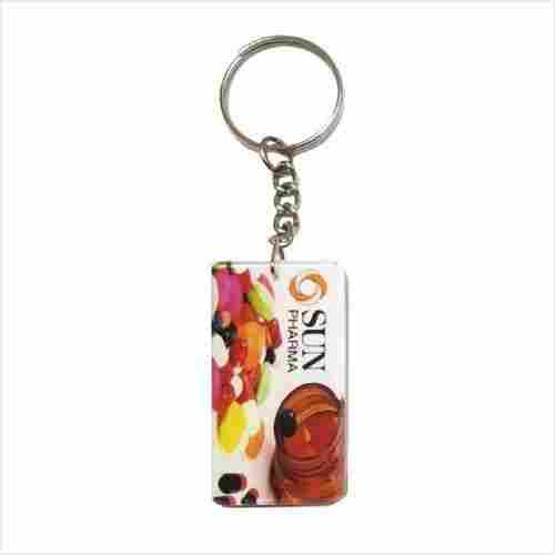 Digital Acrylic Photo Keyring For Promotion With Steel Ring And 6 mm Thickness