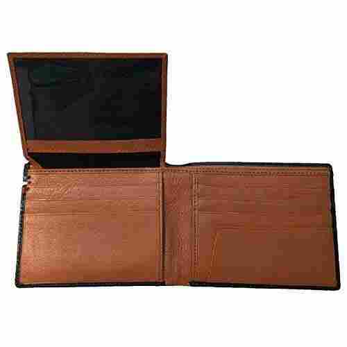 Light Weight And Foldable Brown Leather Wallet With 6 Card Slots And 2 Compartments