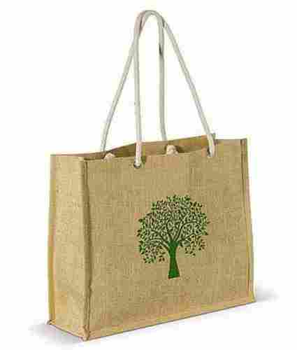 Square Shape Loop Handle Type Printed Jute Bag for Promotion and Gift Usage 