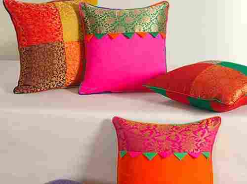 Cotton Canvas Decorative Cushion Covers, Set of 4 in Multi Colour and Square Shape