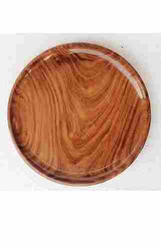 Natural Brown Shisham Wooden Plate For Kitchen With 12 Inch Size And Round Shape