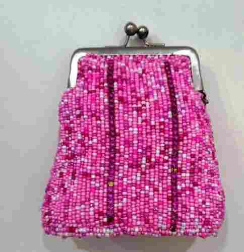 Pink Color Rectangular Shape Handmade Embroidery Hand Purse For Casual Wear