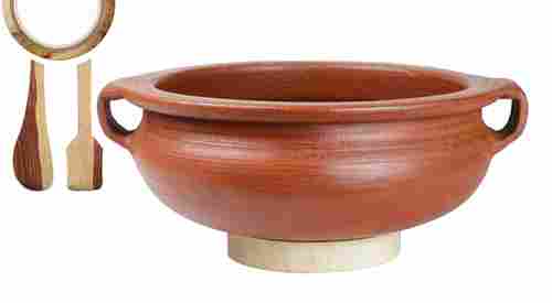 Craftsman Clay Handi/Pot with Handle for Cooking and serving 2 Liter