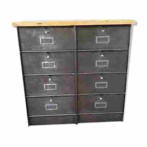 Iron industrial Wooden Drawer Chest