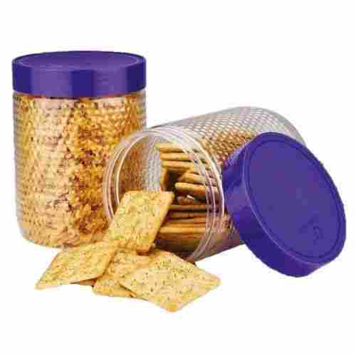 1850 ML Capacity Round PET Plastic Snack/Biscuit Storage Jars For Home, Office