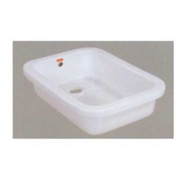 18x12x6 Inch Plain White Ceramic Laboratory Sink in Rectangular Shape