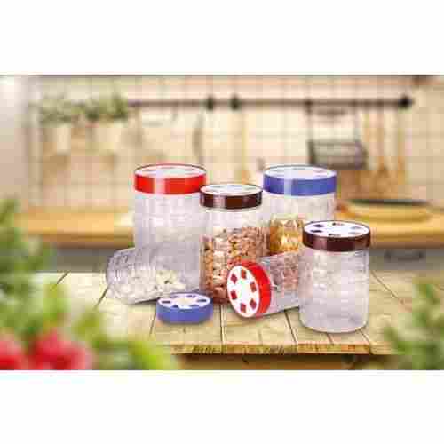 600-2200 ML Capacity Round Transparent Virgin PET Plastic Food/Snack Storage Jars