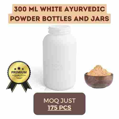 White Ayurvedic Powder Bottles and Jar - 300 ml