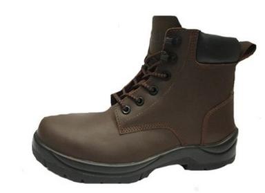 Pu Horse Brown Full Grain Water Resistant Leather Safety Boot With Fiberglass Toe Cap