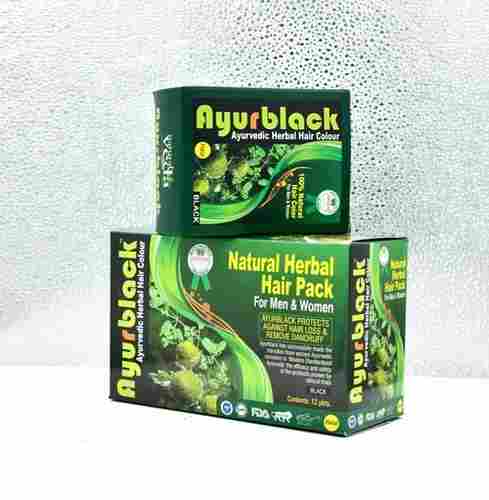 100% Ayur Black Natural Herbal Hair Pack for Mens and Womens
