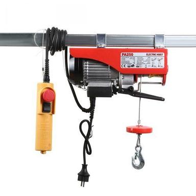 Pa500 Easy To Install Industrial Single Phase Mini Electric Wire Rope Building Hoist Capacity: 250-500 Kg Kg/Hr