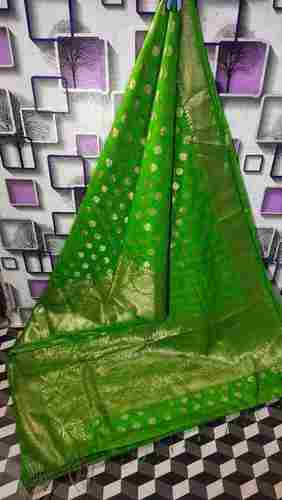 Chiffon Fabric with Hand Embroidery Dark Green Color Assam Silk Sarees