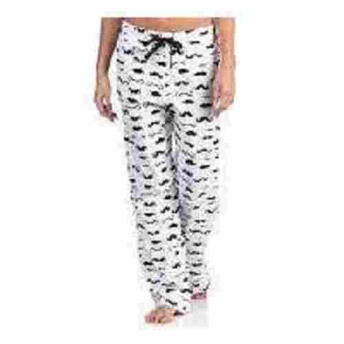 White And Black Skin Friendly Regular Fit Ladies Printed Night Wear Pyjamas