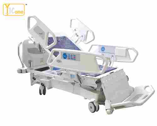 Electric Hospital ICU Bed, 8 Functions With Mattress, I.V Pole and Drainage Hook