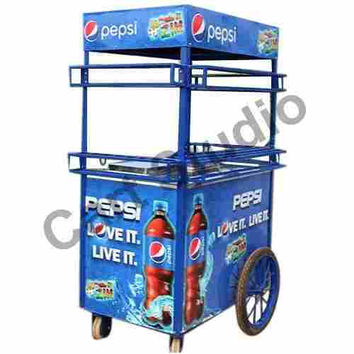 Four Wheel Paint Coated Mild Steel Soft Drink Cart (Load Capacity 110-150 Kg)