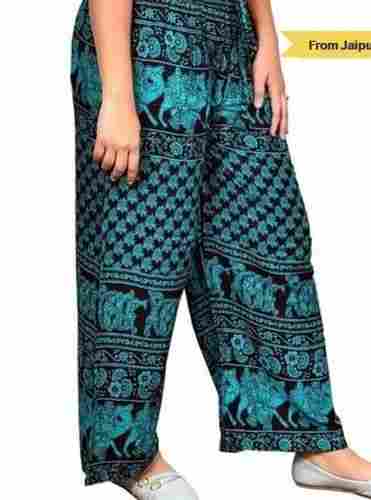 Elasticated Waist With Drawstring Casual Cotton Printed Ladies Palazzo Pant