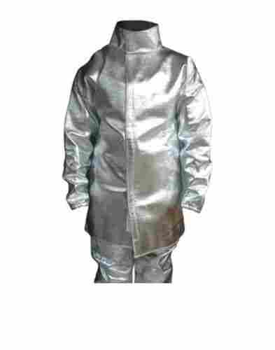 Silver Heat Insulated Aluminized Fireman Suit Wit Jacket, Pants, Gloves And Hood