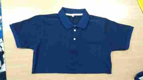 Men Blue Printed Half Sleeve Polo T Shirt With Cotton Material And Normal Wash