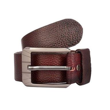 Plain Design And Brown Color Men Formal Leather Belt With Silver Color Metal Buckle Gender: Male
