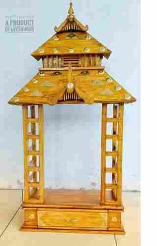 36 Inch Size Brown Color Solid Wood Kumizhu Pooja Mandir for Home