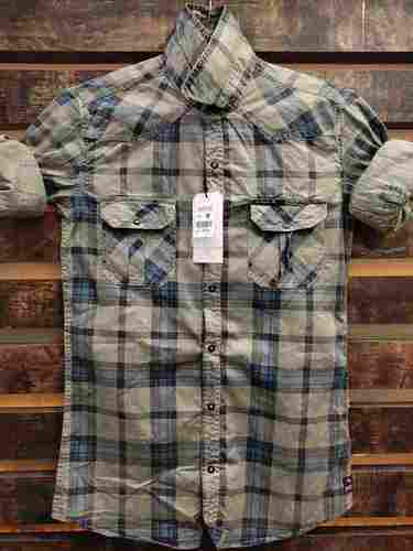 Brown Color, Full Sleeves, Casual Wear, Checked Shirt For Mens