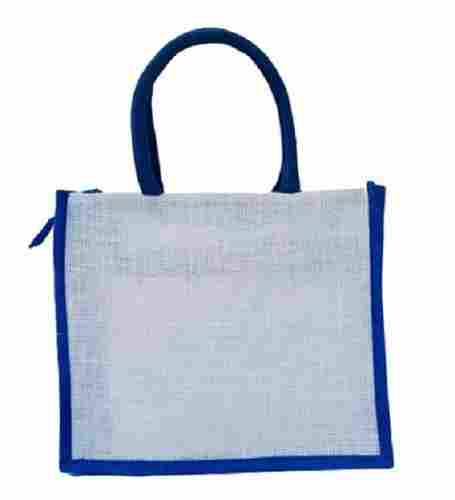 Eco Friendly Handmade Royal Blue Zipper Close Jute Bag For Shopping Bag, Office lunch Bag, Grocery Shopping Bag, Jute Carry Bag, 250 Gram