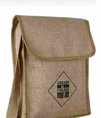 Eco-Friendly Natural Brown Colour Sling Jute Messenger Bag, L12"xW10"xB3"