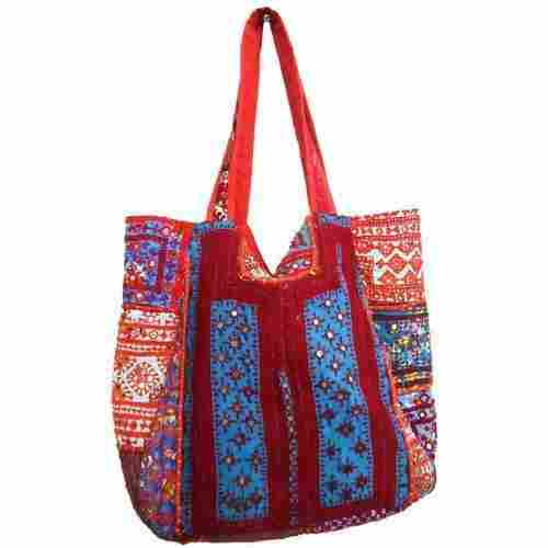 Assorted Color Eco-Friendly Ladies Printed Cotton Banjara Jhola Hand Bag With Large Space