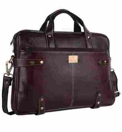 Handmade Genuine Buff Leather Laptop Bags With Removable And Adjustable Shoulder Strap