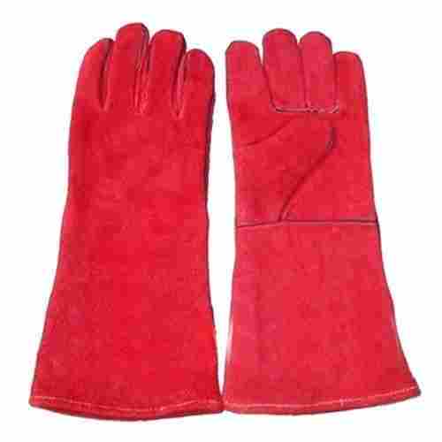 Red 14 Inch Heat Resistant Full Split Leather Reusable Welding Safety Gloves