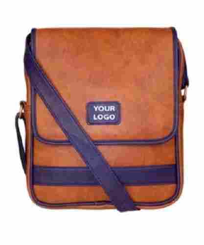 Very Spacious, Light Weight Tan Color And Plain Design Pu Messenger Bag For Daily Wear