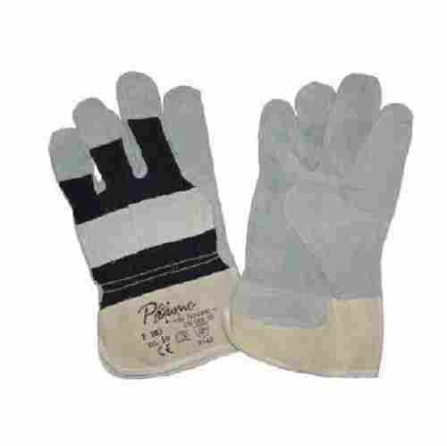Full Fingered Grey Chrome Leather Gloves With Safety Cuff For Industrial