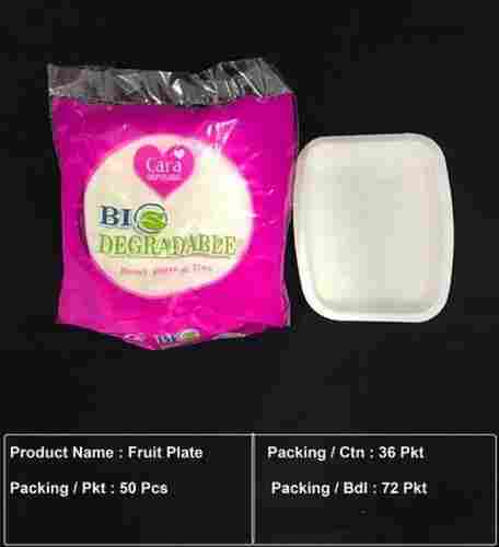 Plain White Food Grade Plastic-Free Disposable Oval Coated Paper Fruit Trays