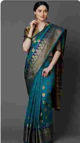 Machine Made Festival and Party Wear Pure Silk Saree for Female 